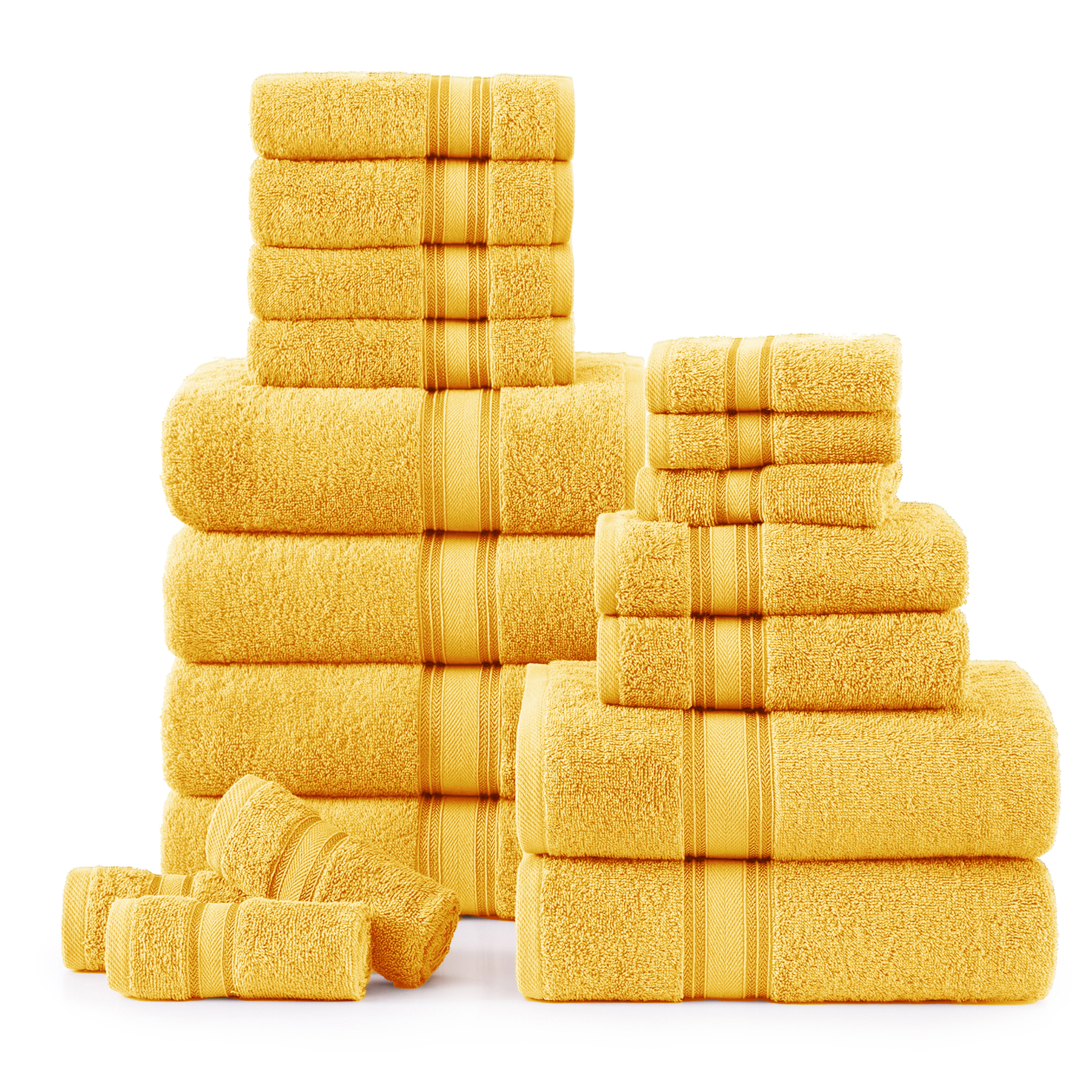 18 Piece 100% Cotton Towel Set 550GSM - Mimosa